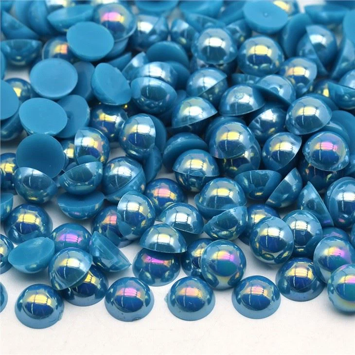 Half Round Flatback Plastics Pearls